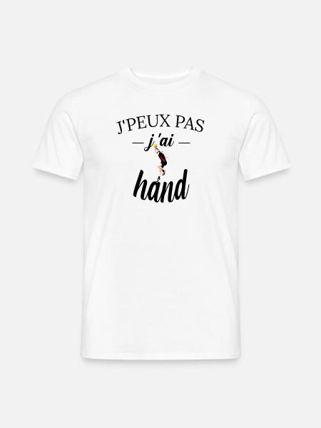 j peux pas j ai hand tee shirt humour handball - T-shirt homme - blanc
