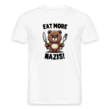 Eat more nazis - Men's T-Shirt - white - Front - AI Model Male 178 dark (178cm)