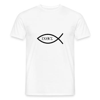 Christian face mask - Men's T-Shirt - white - Front - AI Model Male 178 dark (178cm)
