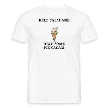 Restez calme et ayez une idée cadeau de crème glacée - T-shirt homme - blanc - Devant - AI Model Male 178 dark (178cm)