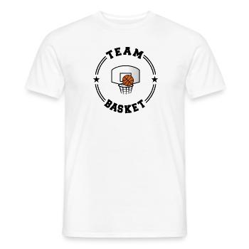 TEAM BASKET College Round W - Men's T-Shirt - white - Front - AI Model Male 178 dark (178cm)