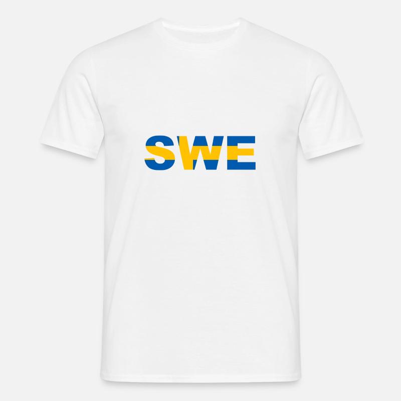 Drapeau Suède Code ISO SWE - T-shirt Homme - blanc