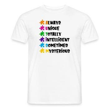 Sensibilisation à l'autisme - T-shirt homme - blanc - Devant - AI Model Male 178 dark (178cm)