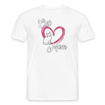 Cat owner cat mom cute cat gift cats - Men's T-Shirt - white - Front - AI Model Male 178 dark (178cm)