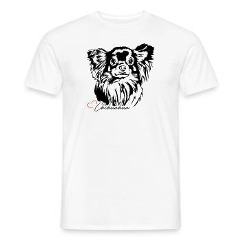 Chihuahua à poil long Chihuahua Portrait Chiens Wilsigns - T-shirt homme - blanc - Devant - AI Model Male 178 dark (178cm)