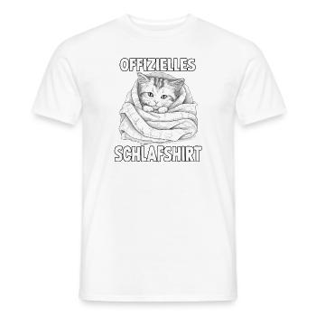 Gemütliches Katzen T-Shirt für entspannte Tage - Männer T-Shirt - Weiß - Vorne - AI Model Male 178 dark (178cm)