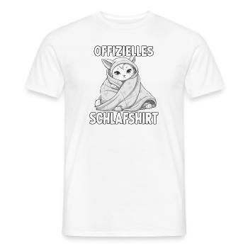 Süßes Katzen T-Shirt für entspannte Morgen - Männer T-Shirt - Weiß - Vorne - AI Model Male 178 dark (178cm)