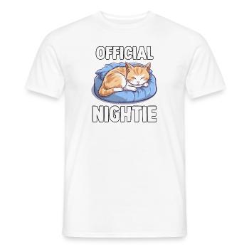 Cuddly cat t-shirt for morning grouches - Men's T-Shirt - white - Front - AI Model Male 178 dark (178cm)