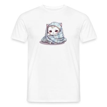 Süße schlafende Kuschel Katze Katzenbesitzer - Männer T-Shirt - Weiß - Vorne - AI Model Male 178 dark (178cm)
