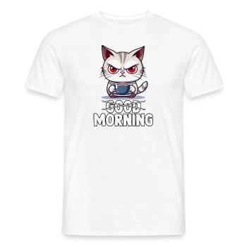 Cats saying morning muffle sleep shirt cats - Männer T-Shirt - Weiß - Vorne - AI Model Male 178 dark (178cm)
