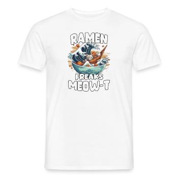 Japanese ramen bowl artwork for anime fans - Men's T-Shirt - white - Front - AI Model Male 178 dark (178cm)