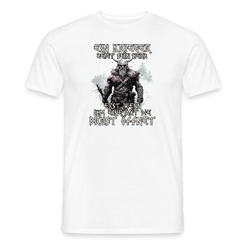 Wikinger Krieger Mythos der Nordmänner Schlachtruf - Männer T-Shirt - Weiß - Vorne - AI Model Male 178 dark (178cm)