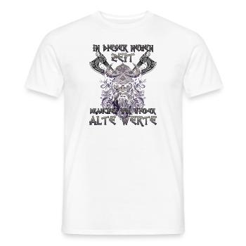 Valhalla Heritage Gift for Viking Fans - Men's T-Shirt - white - Front - AI Model Male 178 dark (178cm)