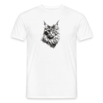 Maine coon cats fans gift for cat owners - Men's T-Shirt - white - Front - AI Model Male 178 dark (178cm)