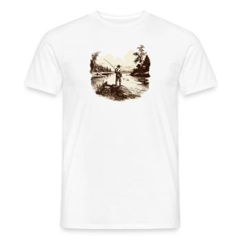 Fishing T-shirt fly fisherman sport fisherman - Men's T-Shirt - white - Front - AI Model Male 178 dark (178cm)