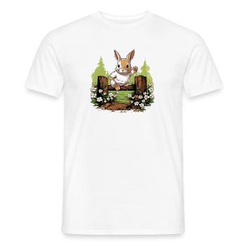 HappyHops Kaninhop Häschen Kaninhop Geschenk - Männer T-Shirt - Weiß - Vorne - AI Model Male 178 dark (178cm)