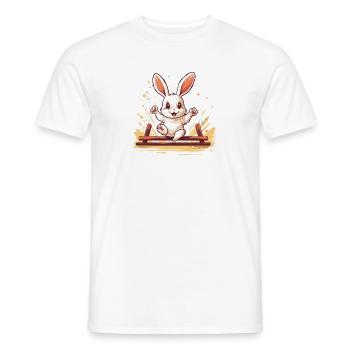 Kaninhop Master : Votre lapin en tant que champion - T-shirt homme - blanc - Devant - AI Model Male 178 dark (178cm)