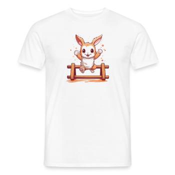 On big jump with kaninhop for rabbit owners - Men's T-Shirt - white - Front - AI Model Male 178 dark (178cm)