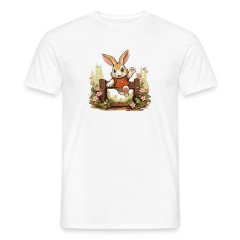Kaninhop Dein Kaninchen als Hindernis-Champion - Männer T-Shirt - Weiß - Vorne - AI Model Male 178 dark (178cm)
