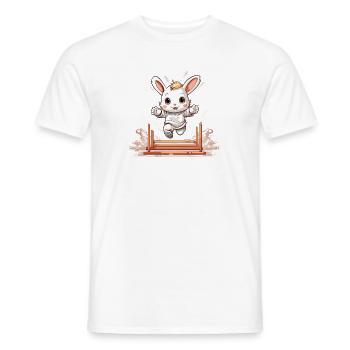 Kaninhop Mouvement amusant pour votre lapin Kaninhop - T-shirt homme - blanc - Devant - AI Model Male 178 dark (178cm)