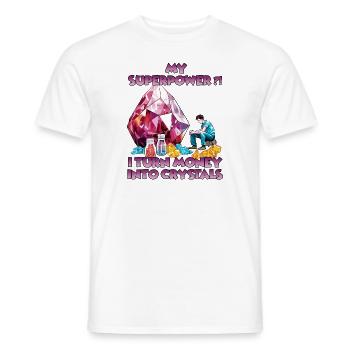 Crystal adventure for explorers and crystal - Men's T-Shirt - white - Front - AI Model Male 178 dark (178cm)