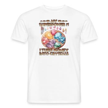 Cultiver des cristaux soi-même Cristal Hobby - T-shirt homme - blanc - Devant - AI Model Male 178 dark (178cm)