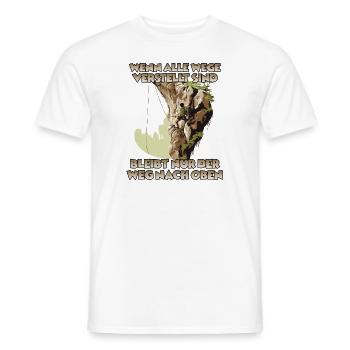 Bergabenteuer Toprope Klettern für Bergsteiger - Männer T-Shirt - Weiß - Vorne - AI Model Male 178 dark (178cm)