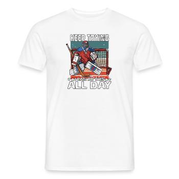 Maillot de joueur de hockey sur glace amusant - T-shirt homme - blanc - Devant - AI Model Male 178 dark (178cm)