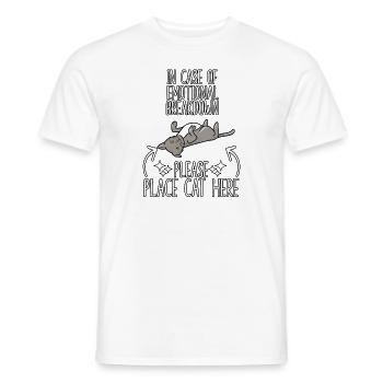 T-shirt câlin chat propriétaire chat disant - T-shirt homme - blanc - Devant - AI Model Male 178 dark (178cm)
