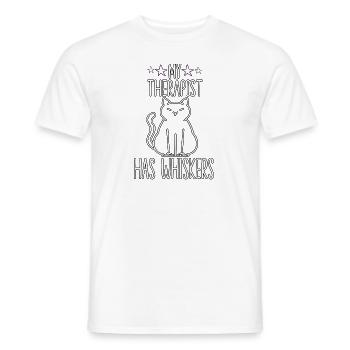 Funny cat costume cat holder outfit cats - Men's T-Shirt - white - Front - AI Model Male 178 dark (178cm)