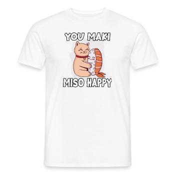 Lustiger Sushi-Fan Sushi-Liebhaber Kawaii Nigiri - Männer T-Shirt - Weiß - Vorne - AI Model Male 178 dark (178cm)