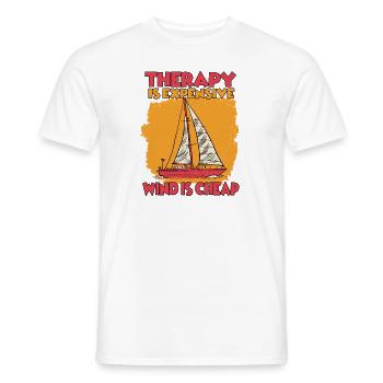 sail captain sail hobby yacht sailor - Men's T-Shirt - white - Front - AI Model Male 178 dark (178cm)