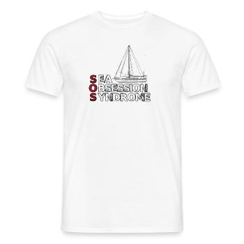 vêtements de voile hobby marin marin capitaine - T-shirt homme - blanc - Devant - AI Model Male 178 dark (178cm)