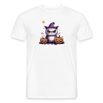 Doux chat Costume d'Halloween Porte-chat Halloween - T-shirt homme - blanc - Devant - AI Model Male 178 dark (178cm)