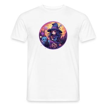 Kawaii Chibi Hexe Halloween Verkleidung Anime - Männer T-Shirt - Weiß - Vorne - AI Model Male 178 dark (178cm)