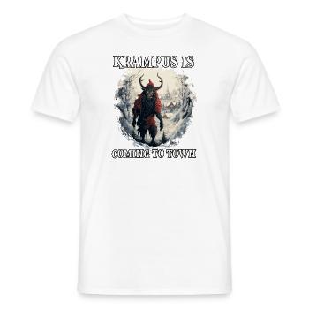 Der Krampus Kommt | Kramperl | Krampus Kostüm - Männer T-Shirt - Weiß - Vorne - AI Model Male 178 dark (178cm)
