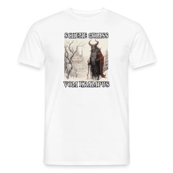 Krampus mask Krampus costume Kramperl Evil Santa - Men's T-Shirt - white - Front - AI Model Male 178 dark (178cm)