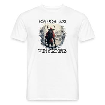 Krampus T | Krampus Costume | Demonic Santa Claus - Men's T-Shirt - white - Front - AI Model Male 178 dark (178cm)