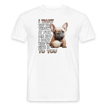 Frenchie Dog Lover Bouledogue français - T-shirt homme - blanc - Devant - AI Model Male 178 dark (178cm)