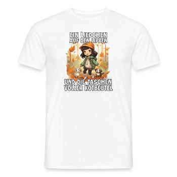 Cute dog owner t-shirt dog mom - Men's T-Shirt - white - Front - AI Model Male 178 dark (178cm)
