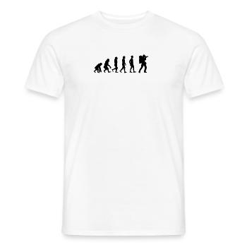 Fotografen Geschenk Kameramann T-Shirt Evolution - Männer T-Shirt - Weiß - Vorne - AI Model Male 178 dark (178cm)