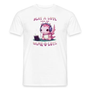 Axolotl Gamer T Kawaii Stuff Anime Axolotl Otaku - T-shirt homme - blanc - Devant - AI Model Male 178 dark (178cm)