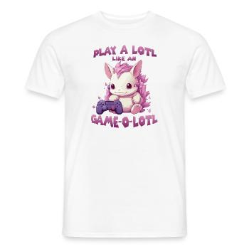 Kawaii Axolotl Gamer T | Anime Gamer Outfit | - Men's T-Shirt - white - Front - AI Model Male 178 dark (178cm)