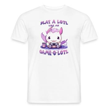 Axolotl T mignon pour les joueurs | Kawaii Stuff - T-shirt homme - blanc - Devant - AI Model Male 178 dark (178cm)
