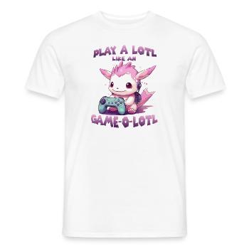 Gamer Axolotl mignon anime Axolotl T pour gaming - T-shirt homme - blanc - Devant - AI Model Male 178 dark (178cm)