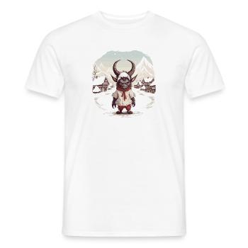 Krampus Maske | Krampus Kostüm Kramperl - Männer T-Shirt - Weiß - Vorne - AI Model Male 178 dark (178cm)