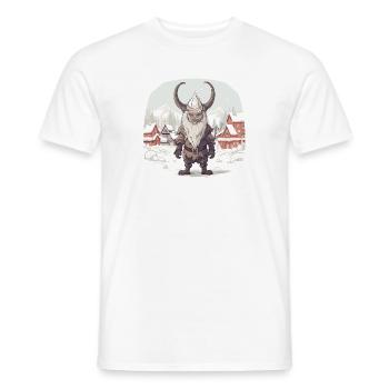 Krampus mask costume Kramperl evil Santa Claus - Men's T-Shirt - white - Front - AI Model Male 178 dark (178cm)