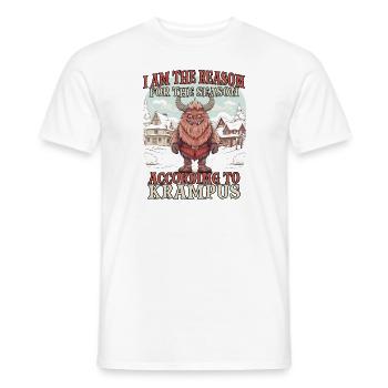 Krampus T | Costume de Krampus | Méchant Père Noël - T-shirt homme - blanc - Devant - AI Model Male 178 dark (178cm)