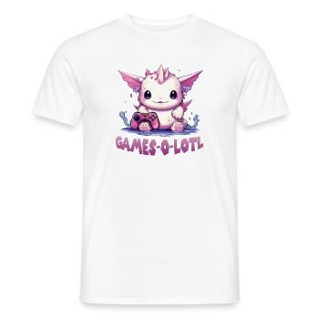 Gamer Axolotl Anime Axolotl T for gaming fans - Men's T-Shirt - white - Front - AI Model Male 178 dark (178cm)