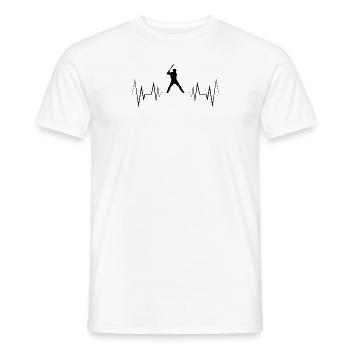 Heartbeat Baseball Silhouette - Men's T-Shirt - white - Front - AI Model Male 178 dark (178cm)
